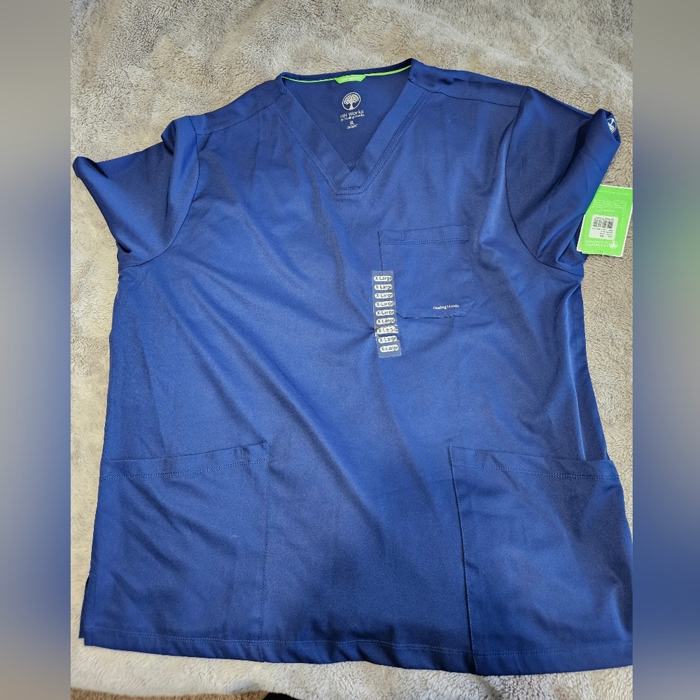 Mens Navy Scrub Top